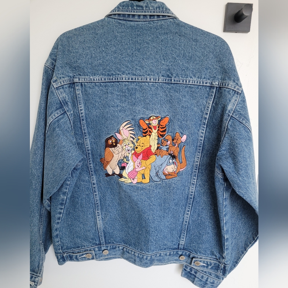 Disney Store Blue Denim Jean Jacket with Winnie the Pooh characters